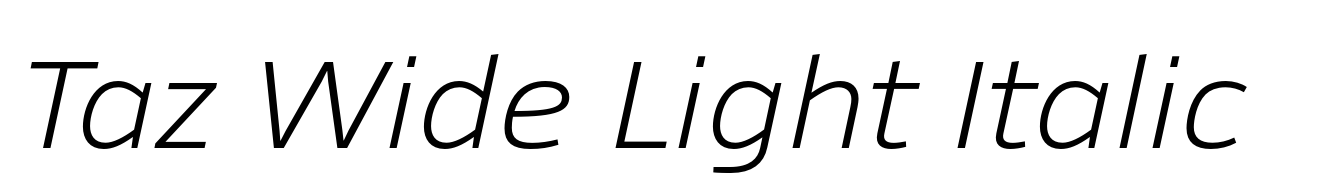 Taz Wide Light Italic